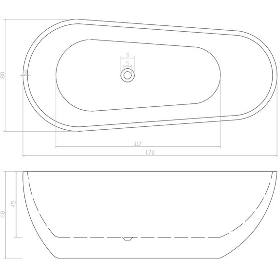 Ванна отдельностоящая CeruttiSpa 170x80 см MIMI170MW CT10504 фото 3