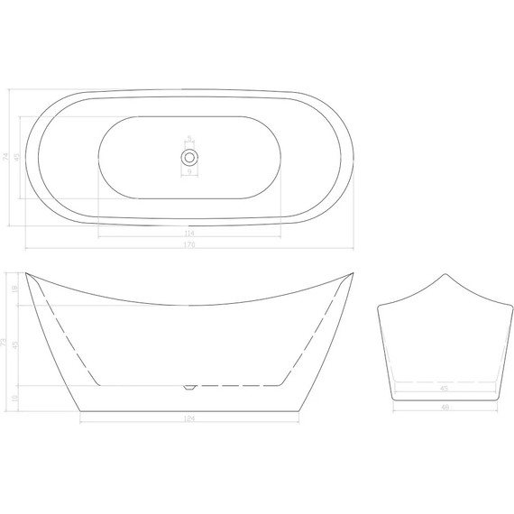 Ванна отдельностоящая CeruttiSpa 187x74 см NEMI170II CT10506 фото 4