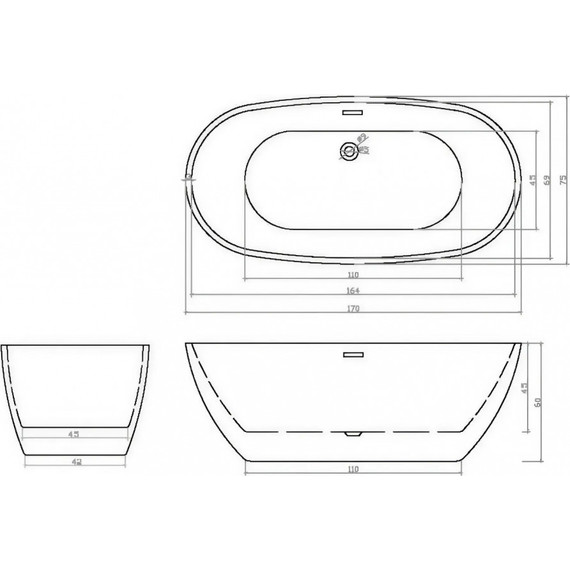 Ванна отдельностоящая CeruttiSpa 170x75 см D'ISEO170II CT10509 фото 4