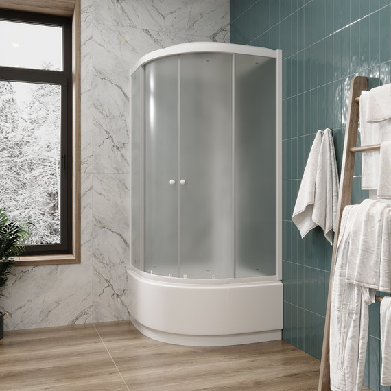 Душевая кабина Parly Effect 90х90 см EF921, белый/матовое фото 2