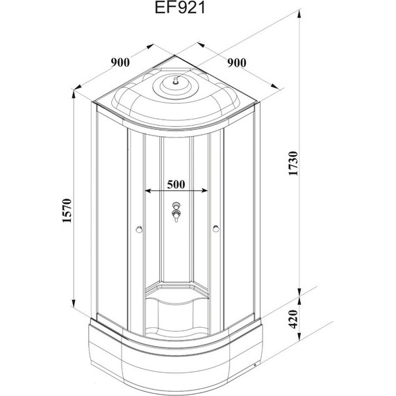 Душевая кабина Parly Effect 90х90 см EF921, белый/матовое фото 4