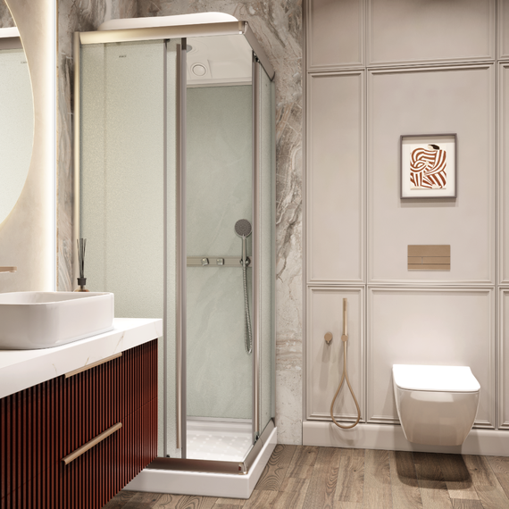 Душевая кабина Parly Frost 80х80 см FQ811, хром/матовое фото 2