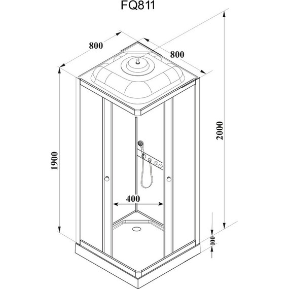 Душевая кабина Parly Frost 80х80 см FQ811, хром/матовое фото 5