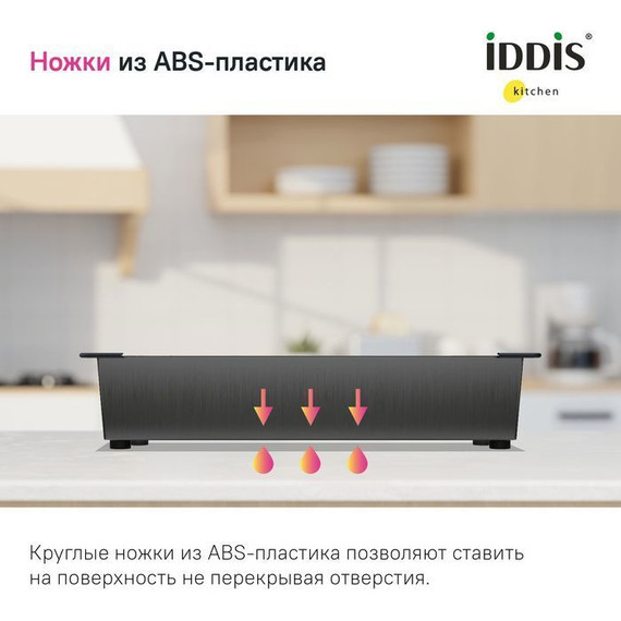 Коландер для кухонной мойки Iddis Kitchen Line KOL23GMi59, графит - 7 Коландер для кухонной мойки Iddis Kitchen Line KOL23GMi59, графит фото 7