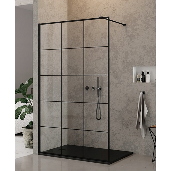 Душевая перегородка CeruttiSpa MUZA T80 80х195 см, чёрный/прозрачное фото 