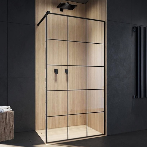 Душевая перегородка CeruttiSpa MUZA T80 80х195 см, чёрный/прозрачное фото 2