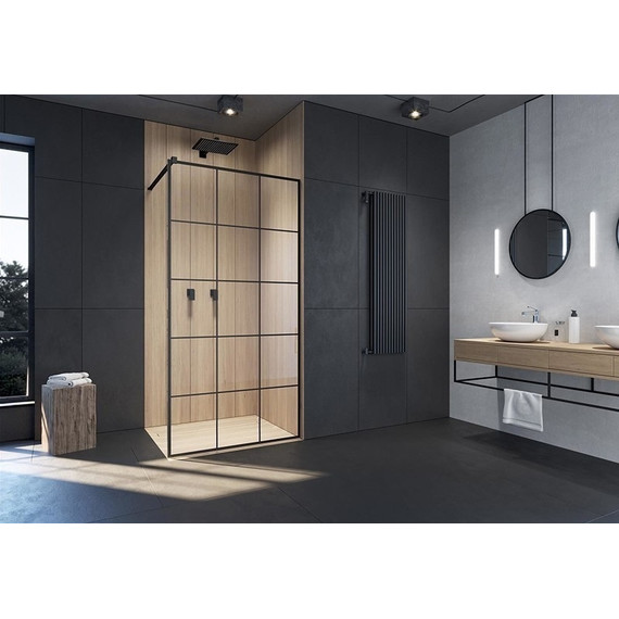 Душевая перегородка CeruttiSpa MUZA T80 80х195 см, чёрный/прозрачное фото 3