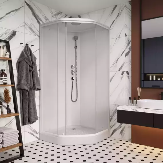 Душевая кабина Parly 90х90 см P911F, белый/матовое фото 2