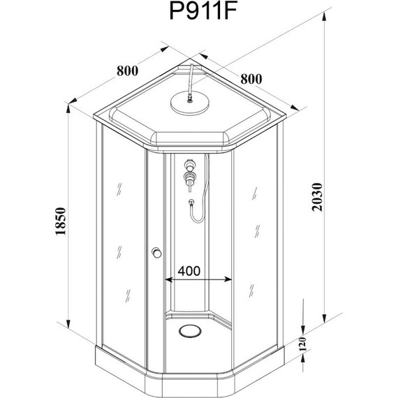 Душевая кабина Parly 90х90 см P911F, белый/матовое фото 5