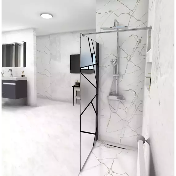 Душевая перегородка CeruttiSpa PICK T90B 90х190 см (стекло 8 мм), чёрный/матовое фото 2