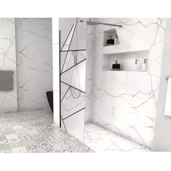 Душевая перегородка CeruttiSpa PICK T90B 90х190 см (стекло 8 мм), чёрный/матовое фото 3