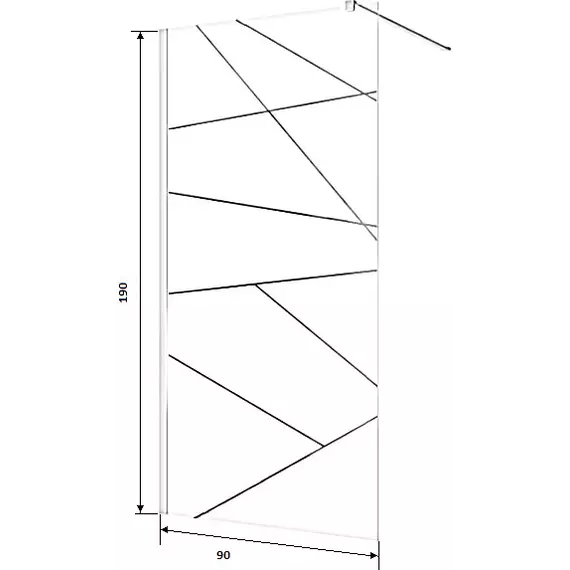 Душевая перегородка CeruttiSpa PICK T90B 90х190 см (стекло 8 мм), чёрный/матовое фото 4