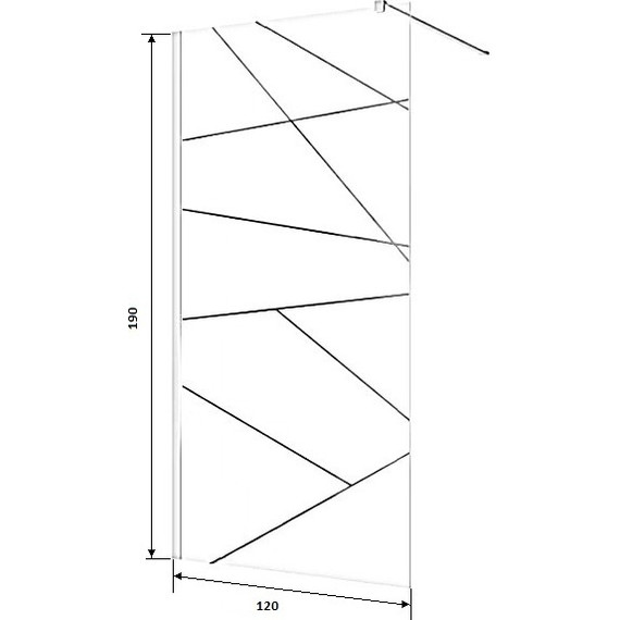 Душевая перегородка CeruttiSpa PICK T120 120х190 см (стекло 8 мм), хром/матовое фото 7