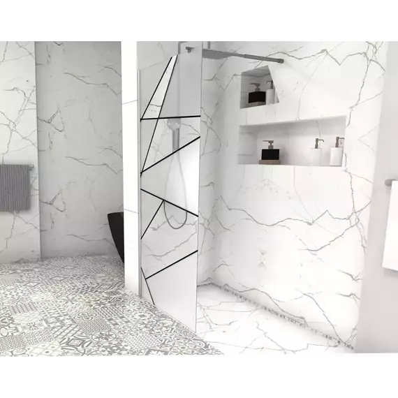 Душевая перегородка CeruttiSpa PICK T120 120х190 см (стекло 8 мм), хром/матовое фото 3