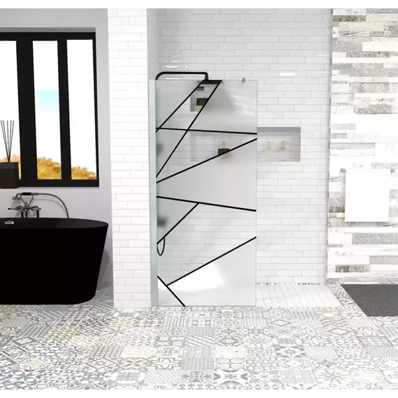 Душевая перегородка CeruttiSpa PICK T120 120х190 см (стекло 8 мм), хром/матовое фото 5