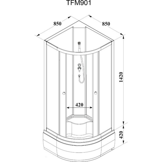 Душевая кабина Parly Effect 85х85 см TMF901, белый/матовое фото 3