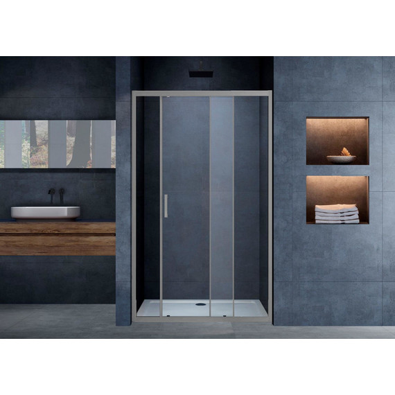 Душевая дверь Vincea Alpha 110 см VDS-3AL110CLGM, вороненая сталь/прозрачное фото 2
