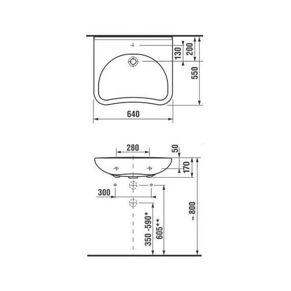 Раковина подвесная Roca Access больничная 64 см ZRU9307659 фото 5