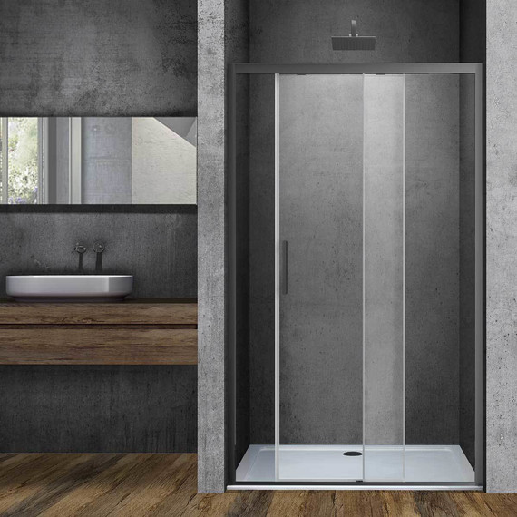 Душевая дверь Vincea Soft 120 см VDS-3SO120CLGM, вороненая сталь/прозрачное фото 