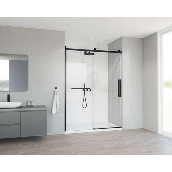 Душевая дверь Vincea Como Soft 150 см VDS-1CS150CLB (стекло 8 мм) чёрный/прозрачное фото 2