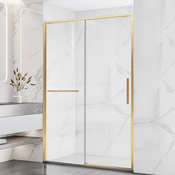 Душевая дверь Vincea Slim Soft 130 см VDS-1SS130CLG, брашированное золото/прозрачное фото 