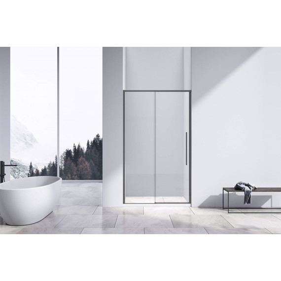 Душевая дверь Vincea Slim-N 110 см VDS-4SN110CLGM, вороненая сталь/прозрачное фото 2