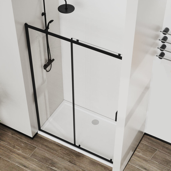 Душевая дверь Vincea City 140 см VDS-5CT140CLB, чёрный/прозрачное фото 5