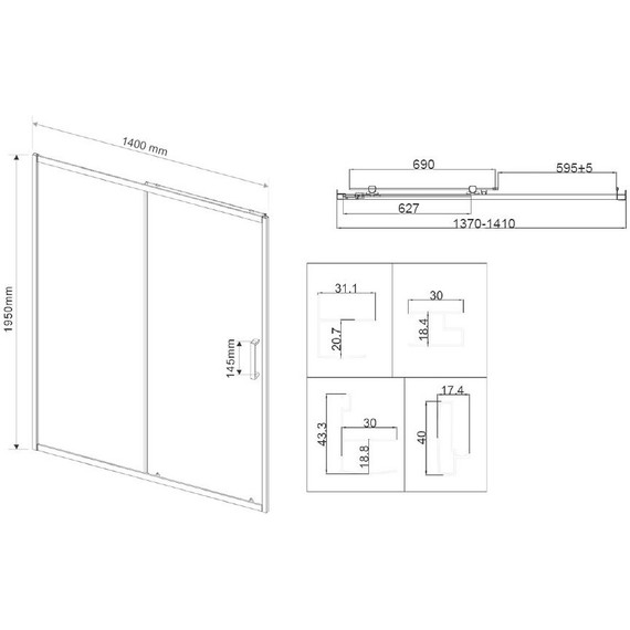 Душевая дверь Vincea City 140 см VDS-5CT140CL, хром/прозрачное фото 5