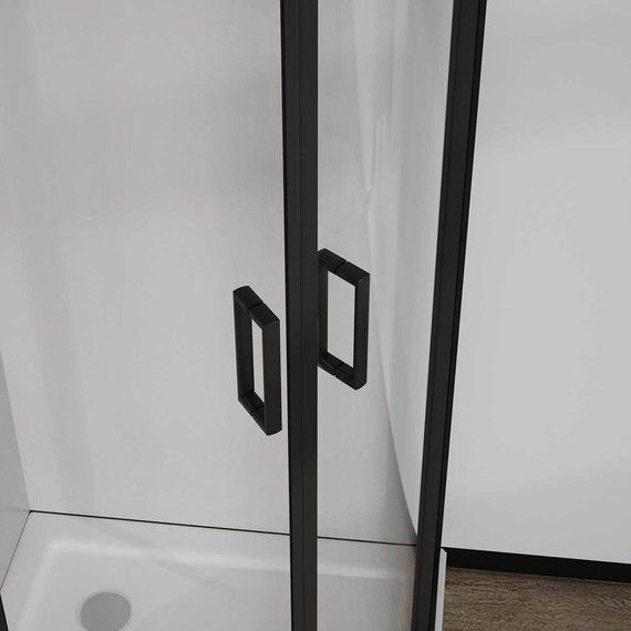 Душевое ограждение Vincea City 90x90 см VSQ-5CT900CLB, чёрный/прозрачное фото 2