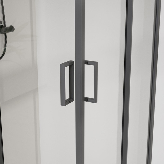 Душевое ограждение Vincea City 100x90 см VSS-5CT9010CLGM, вороненая сталь/прозрачное фото 3