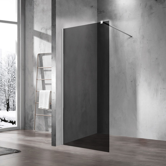 Душевая перегородка Vincea Walk in 110 см VSW-1H110CG (стекло 8 мм) с кронштейном в комплекте, хром/тонированное фото 