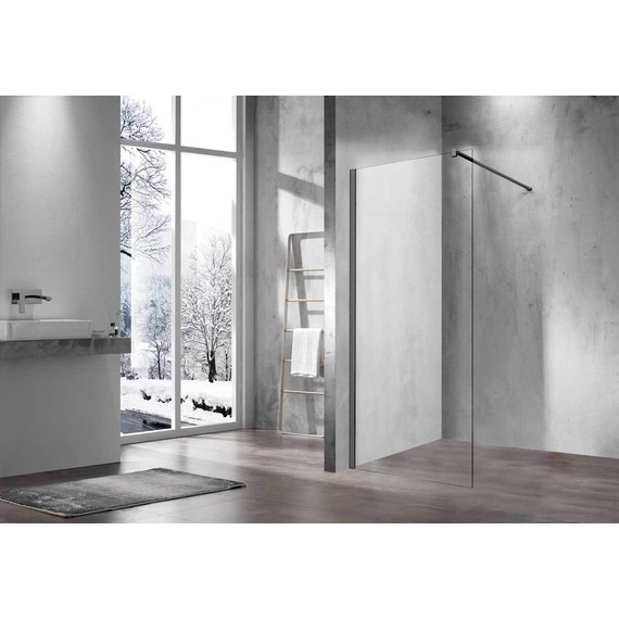 Душевая перегородка Vincea Walk in 60 см VSW-1H600CLGM (стекло 8 мм) с кронштейном в комплекте, вороненая сталь/прозрачное фото 2