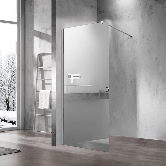 Душевая перегородка Vincea Walk in 100 см VSW-1H100MR (стекло 8 мм) с кронштейном в комплекте, хром/зеркальное фото 
