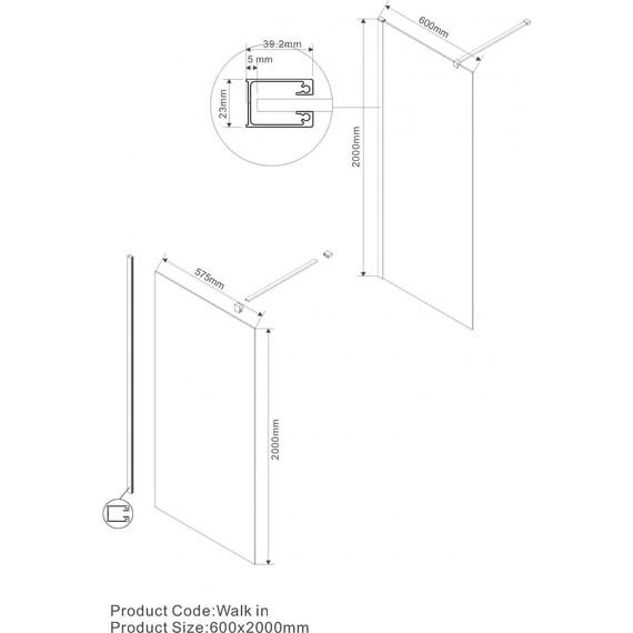 Душевая перегородка Vincea Walk in 60 см VSW-1H600CL (стекло 8 мм) с кронштейном в комплекте, хром/прозрачное фото 3