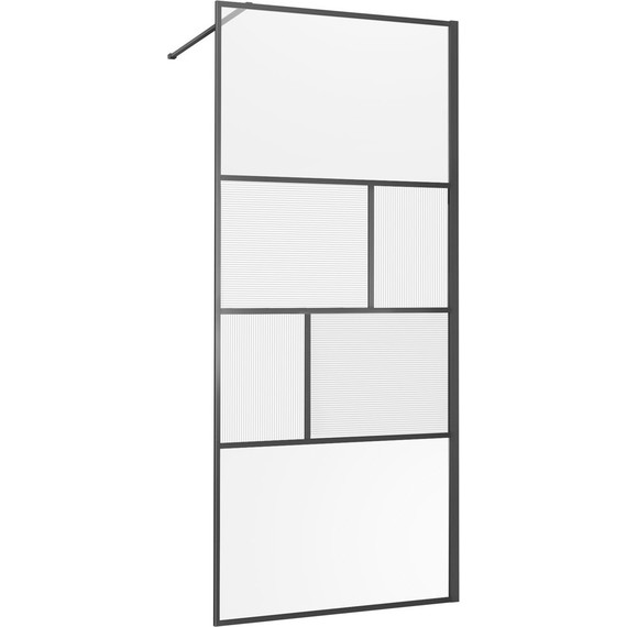 Душевая перегородка Vincea Walk in HC Art 100 см VSW-1HC100CFB (стекло 8 мм) с кронштейном в комплекте, чёрный матовый/прозрачное/матовое фото 4