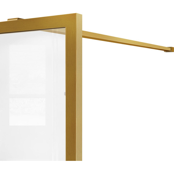 Душевая перегородка Vincea Walk in HC Art 80 см VSW-1HC800CFBG (стекло 8 мм) с кронштейном в комплекте, брашированное золото/прозрачное/матовое фото 4