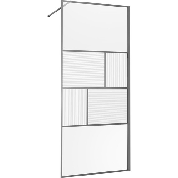 Душевая перегородка Vincea Walk in HC Art 90 см VSW-1HC900CFGM (стекло 8 мм) с кронштейном в комплекте, вороненая сталь/прозрачное/матовое фото 4