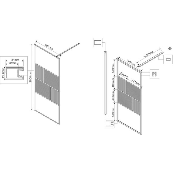 Душевая перегородка Vincea Walk in HC Art 80 см VSW-1HC800CFB (стекло 8 мм) с кронштейном в комплекте, чёрный матовый/прозрачное/матовое - 7 Душевая перегородка Vincea Walk in HC Art 80 см VSW-1HC800CFB (стекло 8 мм) с кронштейном в комплекте, чёрный матовый/прозрачное/матовое фото 7