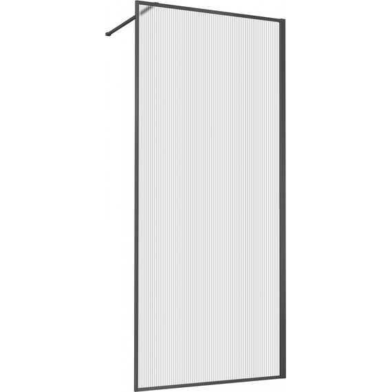 Душевая перегородка Vincea Walk in HP Art 100 см VSW-1HP100FLB (стекло 8 мм) с кронштейном в комплекте, чёрный матовый/матовое фото 4