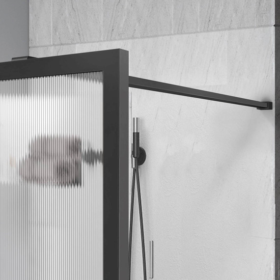 Душевая перегородка Vincea Walk in HP Art 80 см VSW-1HP800FLGM (стекло 8 мм) с кронштейном в комплекте, вороненая сталь/матовое фото 2