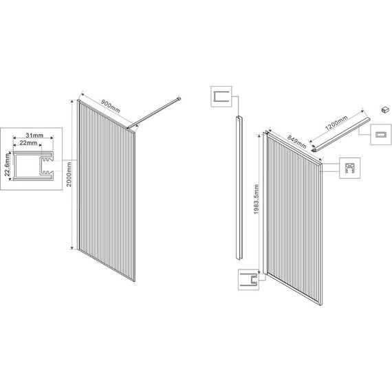 Душевая перегородка Vincea Walk in HP Art 90 см VSW-1HP900FLGM (стекло 8 мм) с кронштейном в комплекте, вороненая сталь/матовое фото 7