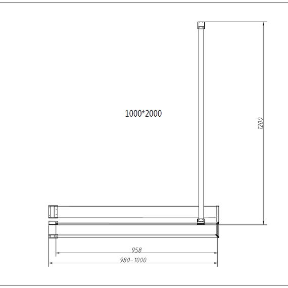 Душевая перегородка Vincea Walk in HR 100 см VSW-4HR100CGB (стекло 8 мм) с кронштейном в комплекте, чёрный матовый/тонированное фото 4