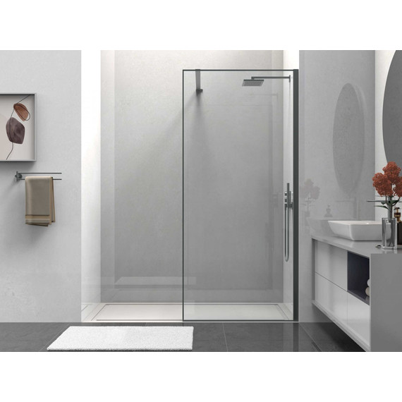 Душевая перегородка Vincea Walk in HS 80 см VSW-1HS800CLGM (стекло 8 мм) с кронштейном в комплекте, вороненая сталь/прозрачное - 2 Душевая перегородка Vincea Walk in HS 80 см VSW-1HS800CLGM (стекло 8 мм) с кронштейном в комплекте, вороненая сталь/прозрачное фото 2