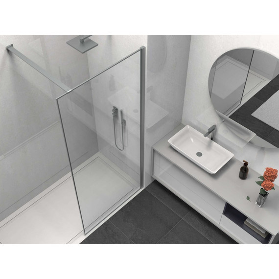 Душевая перегородка Vincea Walk in HS 90 см VSW-1HS900CLGM (стекло 8 мм) с кронштейном в комплекте, вороненая сталь/прозрачное фото 3