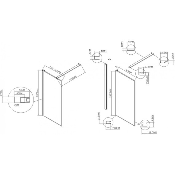 Душевая перегородка Vincea Walk in HS 80 см VSW-1HS800CL (стекло 8 мм) с кронштейном в комплекте, хром/прозрачное фото 4