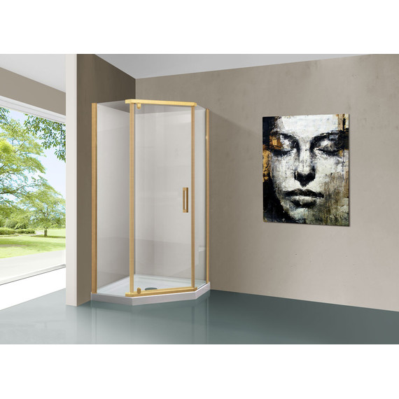 Душевое ограждение Vincea Stresa 90x90 см VSP-1S900CLG, брашированное золото/прозрачное - 2 Душевое ограждение Vincea Stresa 90x90 см VSP-1S900CLG, брашированное золото/прозрачное фото 2