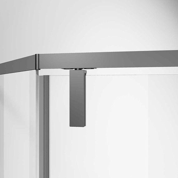 Душевое ограждение Vincea Slim-N 90x90 см VSP-4SN900CLGM, вороненая сталь/прозрачное фото 3