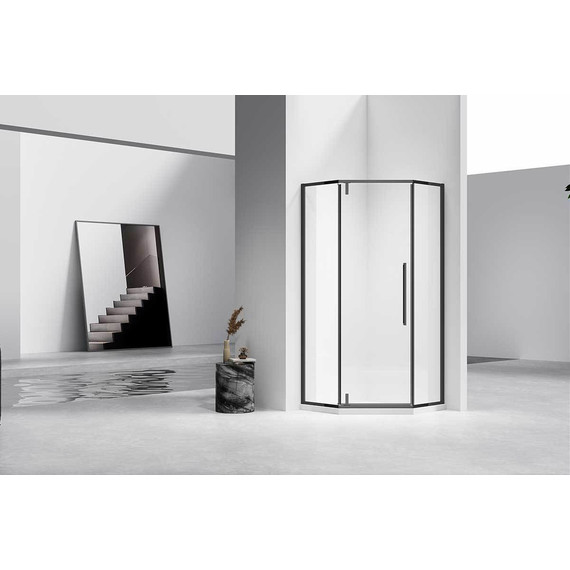 Душевое ограждение Vincea Slim-N 100x100 см VSP-4SN100CLB, чёрный/прозрачное фото 2