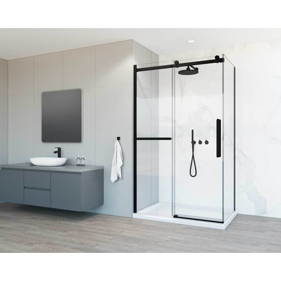 Душевое ограждение Vincea Como Soft 120x80 см VSR-1CS8012CLB (стекло 8 мм) чёрный/прозрачное фото 2