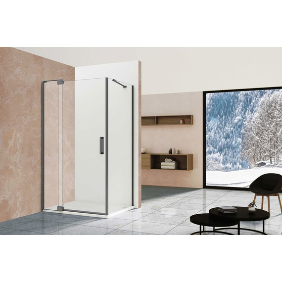 Душевое ограждение Vincea Extra 110x90 см VSR-1E101190CLGM (стекло 8 мм) вороненая сталь/прозрачное фото 2